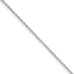 1.3mm, Sterling Silver Solid Loose Rope Chain Necklace, 16 Inch